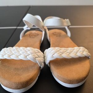 Chic White Braided Kids Sandals